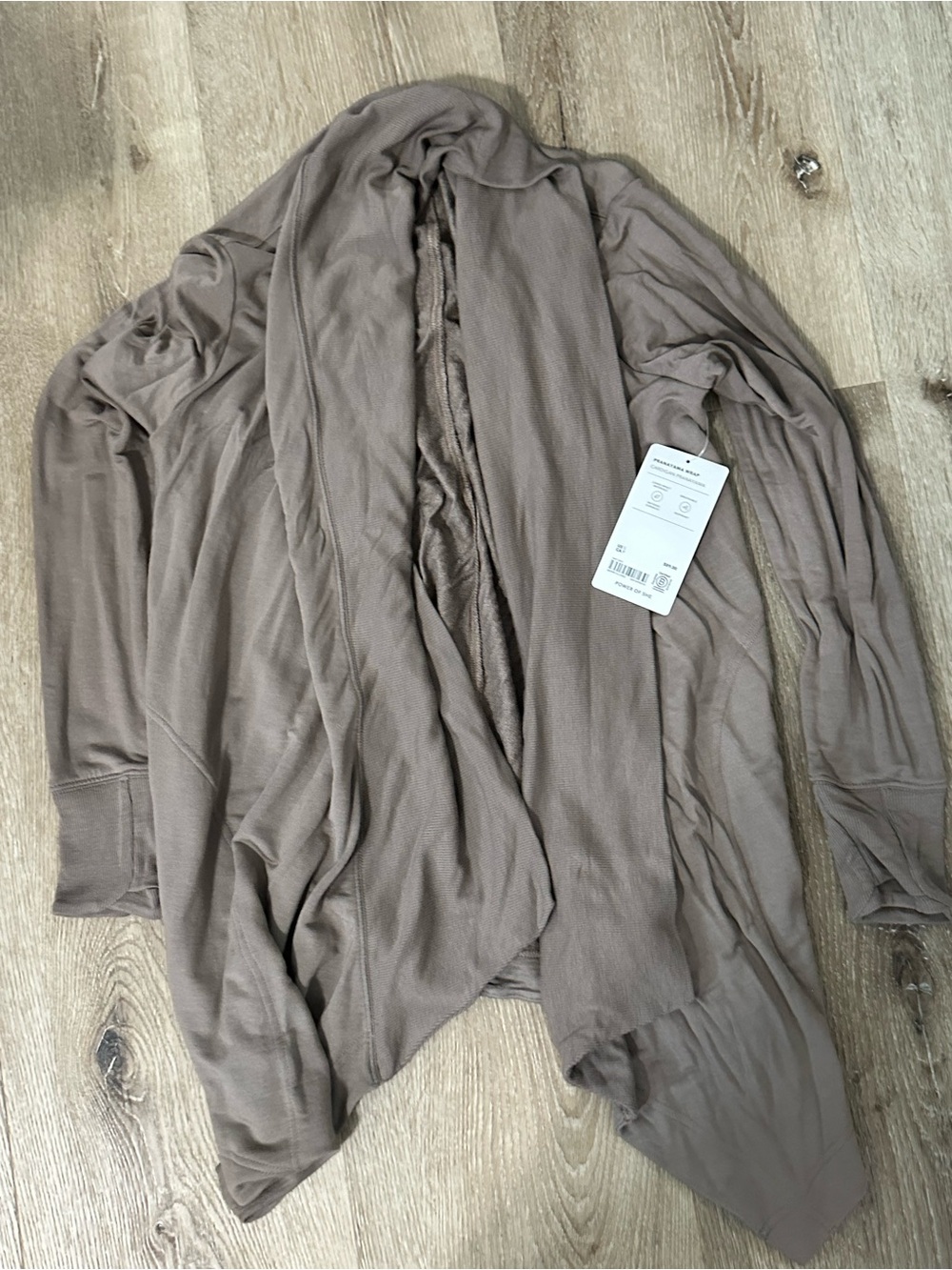 Athleta Taupe Open-Front Draped Cardigan - Women